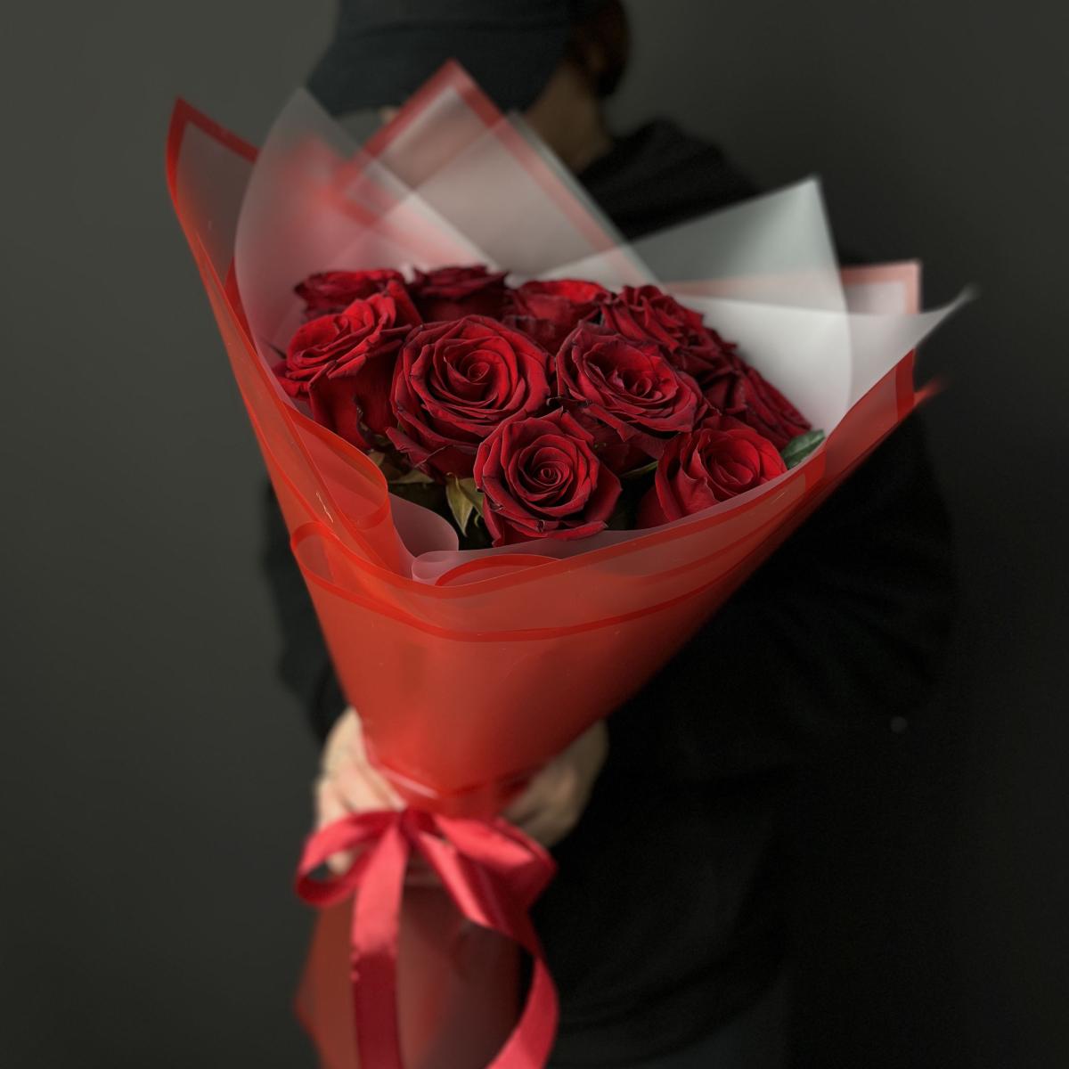 Букеты из красных роз 40 см (Эквадор) код товара  190568