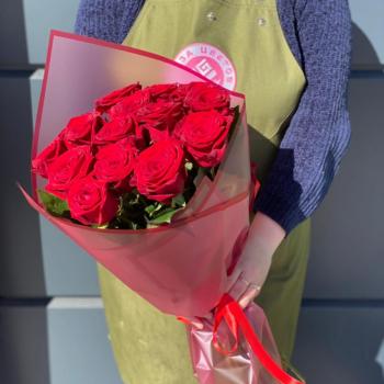 Красные розы 60 см 15 шт. (Россия) № - 338142