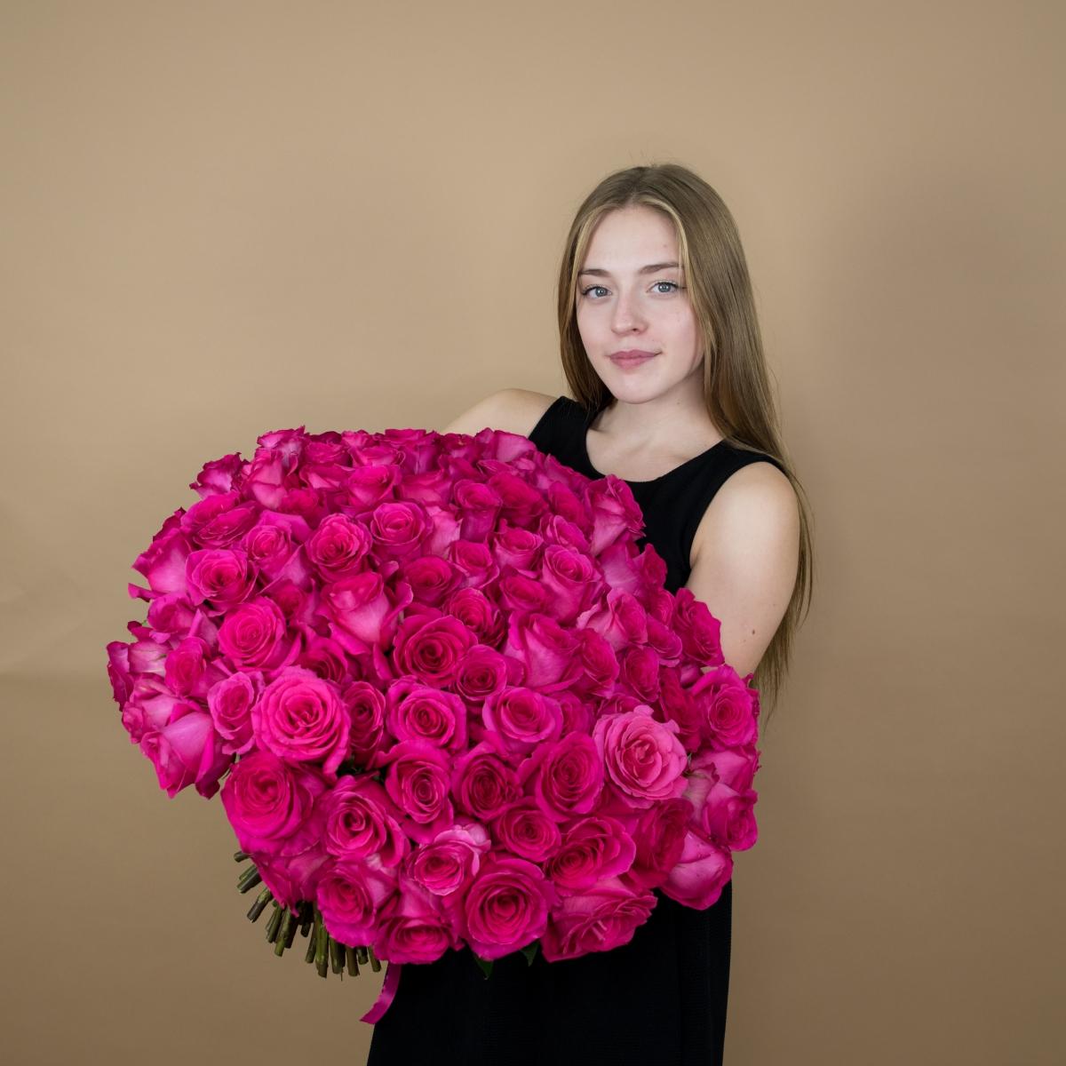 Букет из розовых роз 75 шт. (40 см) код товара: 89474