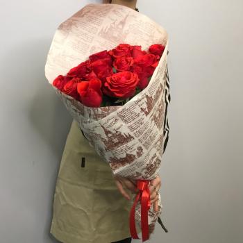 Красные розы 15 шт 60см (Эквадор) (№  121844)