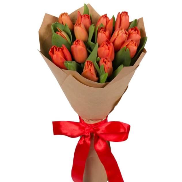 Букет красных тюльпанов 15 шт Артикул: 144088